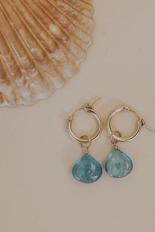 Charm Hoops - Aquamarine