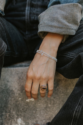 Beaded Bracelet - Moonstone & Herkimer