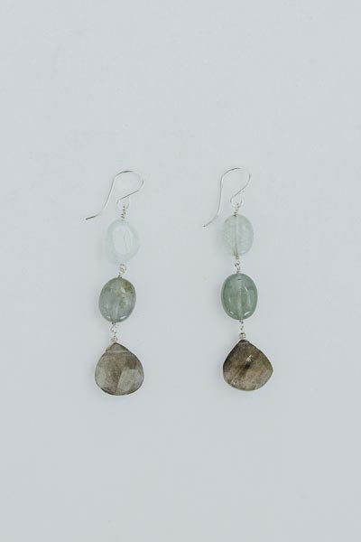 Good Karma Earrings - Aquamarine + Labradorite