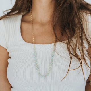 Beaded Aquamarine necklace