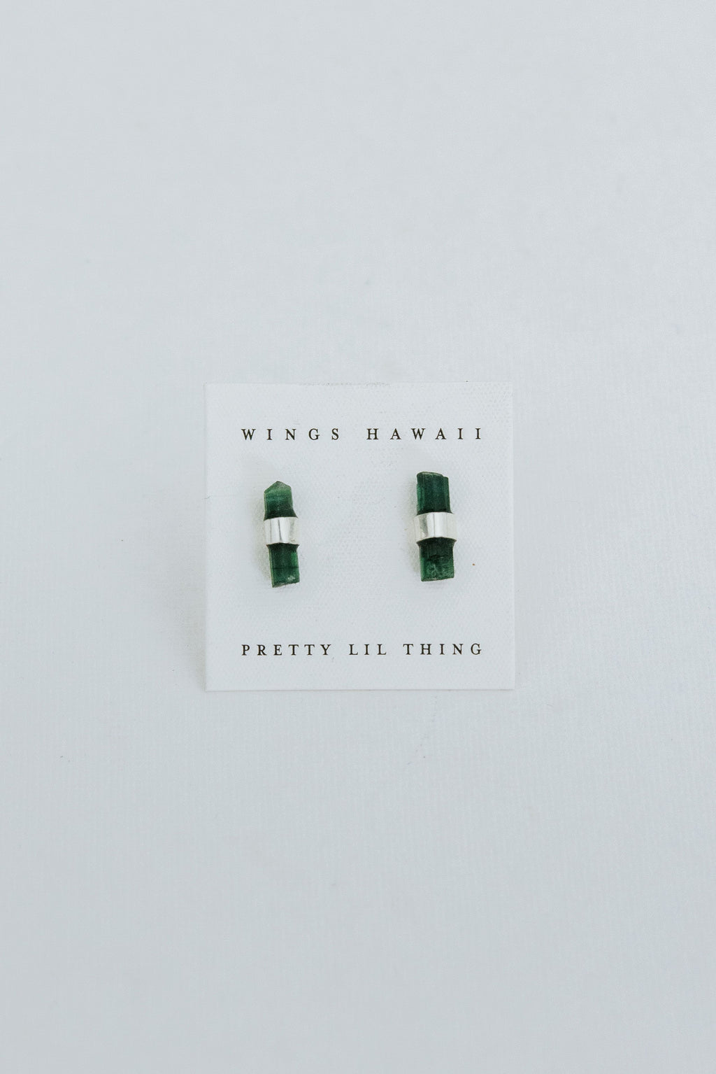 Banded Crystal Studs - Green Tourmaline | Sterling Silver