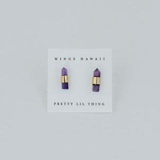 Banded Crystal Studs - Amethyst