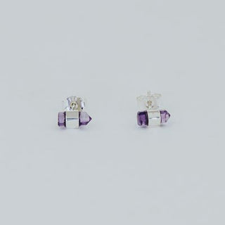 Banded Crystal Studs - Amethyst
