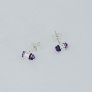 Banded Crystal Studs - Amethyst