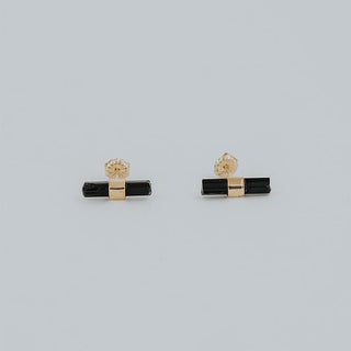 Banded Crystal Studs - Black Tourmaline