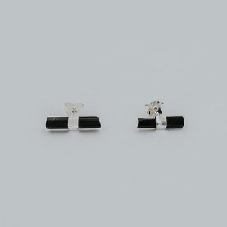 Banded Crystal Studs - Black Tourmaline