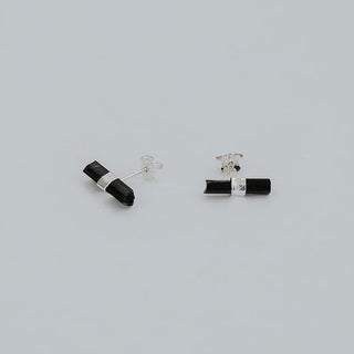 Banded Crystal Studs - Black Tourmaline