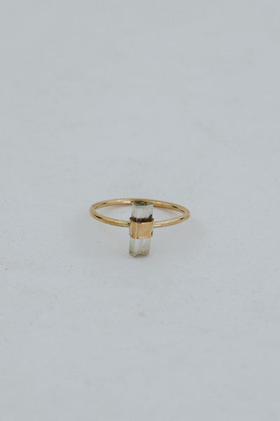 Banded Crystal Ring - Blue & Pink Tourmaline