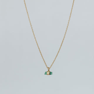 Banded Emerald Necklace - 14k