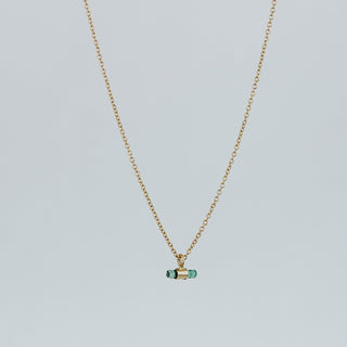 Banded Emerald Necklace - 14k