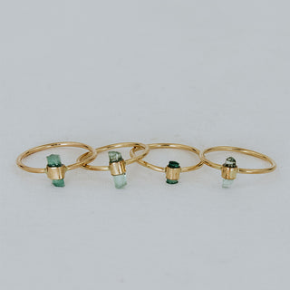 Banded Crystal Rings - Emerald