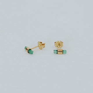 Banded Crystal Studs - Emerald