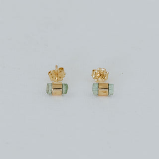 Banded Crystal Studs - Emerald