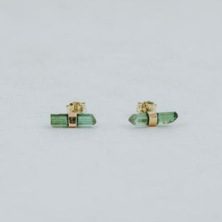 Banded Crystal Studs | 14K