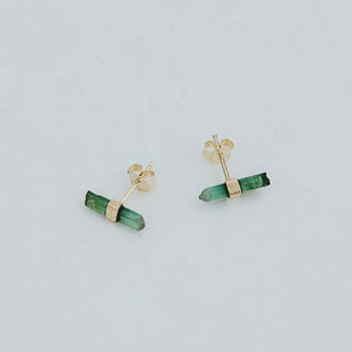 Banded Crystal Studs | 14K