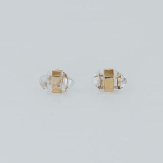 Banded Crystal Studs - Herkimer Diamond