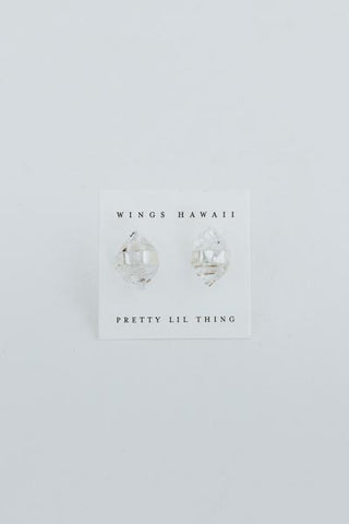 Banded Crystal Studs - Herkimer Diamond