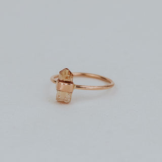 Banded Crystal Ring - Imperial Topaz 14k