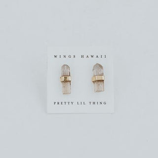 Banded Crystal Studs | 14K