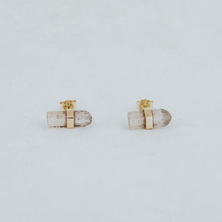 Banded Crystal Studs | 14K