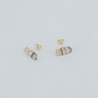 Banded Crystal Studs | 14K