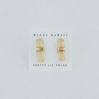 Banded Crystal Studs | 14K