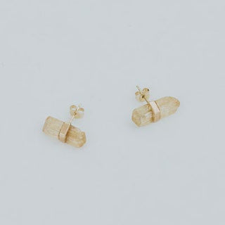 Banded Crystal Studs | 14K