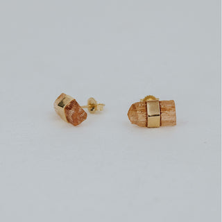 Banded Crystal Studs - Imperial Topaz 14k