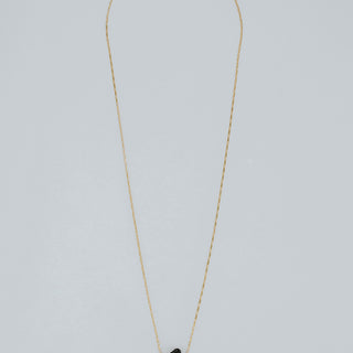 Medium Banded Crystal Charm Necklace - Black Tourmaline