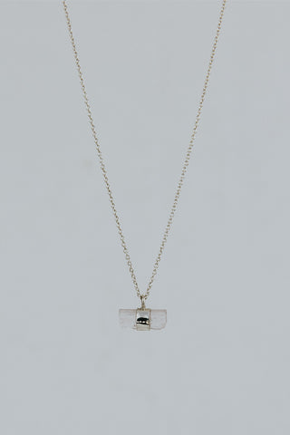 Banded Pink Tourmaline Necklace - Sterling Silver