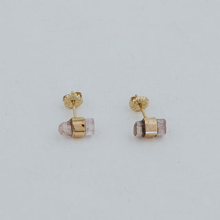 Banded Crystal Studs - Pink Tourmaline