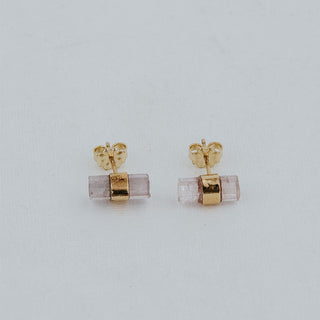 Banded Crystal Studs - Pink Tourmaline