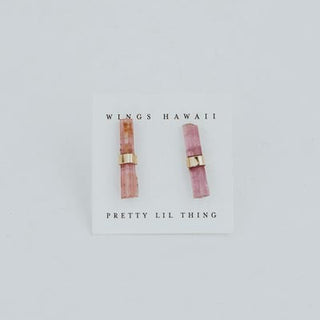 Banded Crystal Studs | 14K