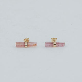 Banded Crystal Studs | 14K