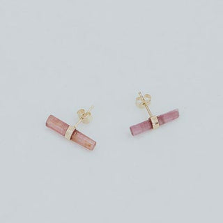 Banded Crystal Studs | 14K
