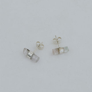 Banded Crystal Studs - Pink Tourmaline
