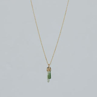 Bullet Charm Necklace - Green Tourmaline