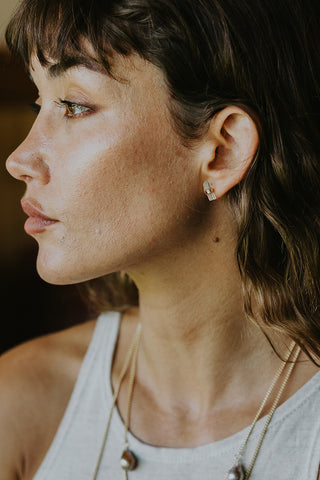 Banded tourmaline stud earrings