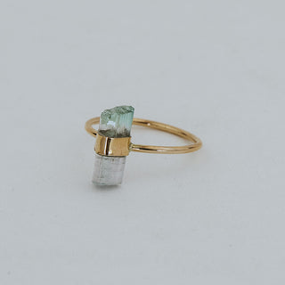 Banded Crystal Ring - Watermelon Tourmaline