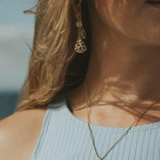 Puka Shell Necklace Maui Hawaii Paia Retro Hawaiiana gold chain