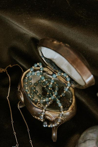 Tahitian Pearl Beaded Necklace - Blue Apatite