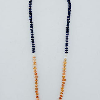 Beaded Lapis and Fire Opal Necklace