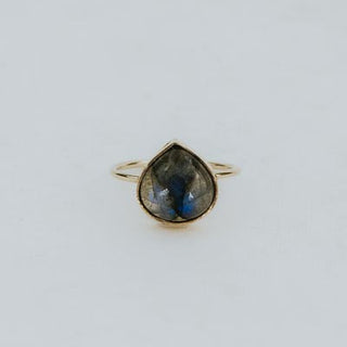 Dew Drop Ring - Labradorite 14k