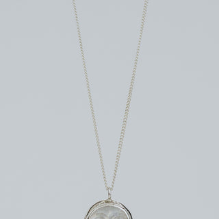 Carved Moon Face Necklace - Moonstone