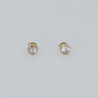 Moonstone Studs - 14k