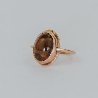 A Tourmaline Gemstone Bezel set in a 14K Rose Gold Ring