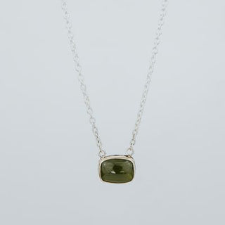 Vesuvianite Chain Necklace - 14k + SS