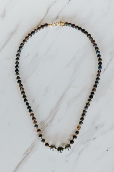 Wings Hawaii Tahitian Pearl Beaded Necklace - Black Opal