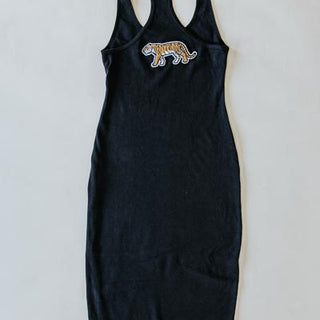 Ribbed Tiger Dress - Black