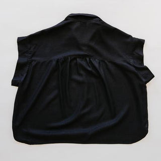 Classic Black Boxy Button-up - back 